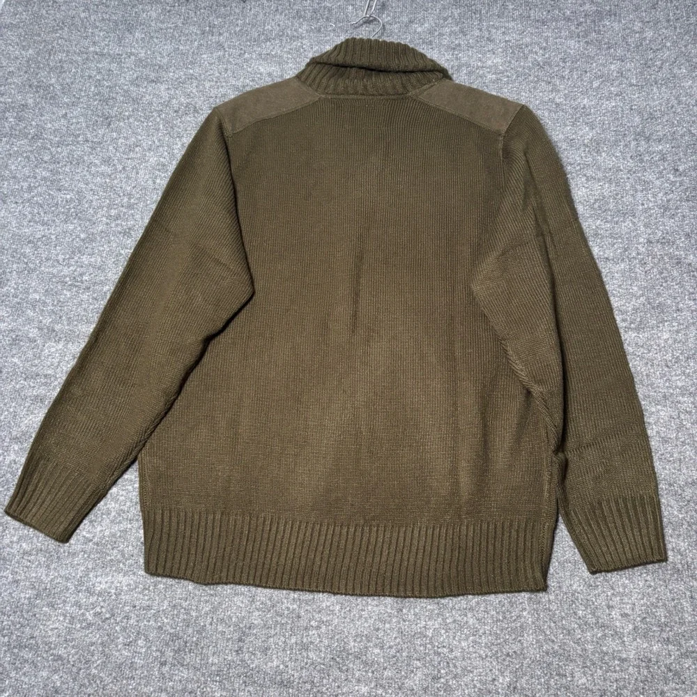 Weatherproof Vintage Mens XL Military Olive Shawl Collar Toggle Pullover Sweater